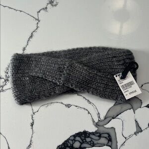 Tilly's Cross Front Charcoal Knit Headband, One Size